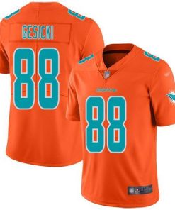 Nike Dolphins #88 Mike Gesicki Orange Men's Stitched NFL Limited Inverted Legend Jersey