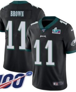 Nike Eagles #11 A.J. Brown Black Alternate Super Bowl LVII Patch Men's Stitched NFL 100th Season Vapor Untouchable Limited Jersey