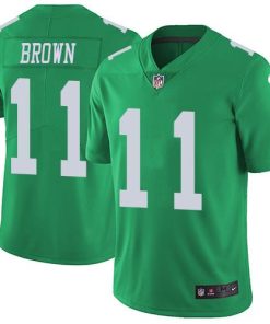 Nike Eagles #11 A.J. Brown Green Men's Stitched NFL Limited Rush Jersey