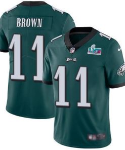 Nike Eagles #11 A.J. Brown Green Team Color Super Bowl LVII Patch Men's Stitched NFL Vapor Untouchable Limited Jersey