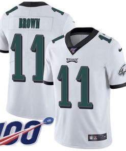 Nike Eagles #11 A.J. Brown White Men's Stitched NFL 100th Season Vapor Untouchable Limited Jersey