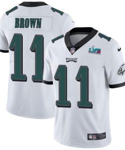 Nike Eagles #11 A.J. Brown White Super Bowl LVII Patch Men's Stitched NFL Vapor Untouchable Limited Jersey