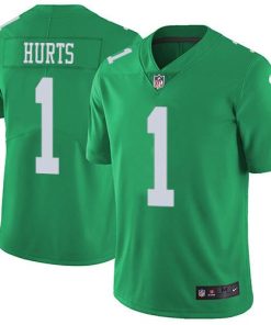 Nike Eagles #1 Jalen Hurts Green Men's Stitched NFL Limited Rush Jersey