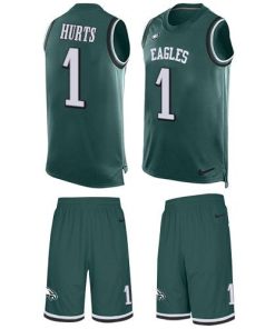 Nike Eagles #1 Jalen Hurts Green Team Color Men's Stitched NFL Limited Tank Top Suit Jersey