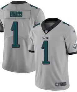 Nike Eagles #1 Jalen Hurts Silver Men's Stitched NFL Limited Inverted Legend Jersey