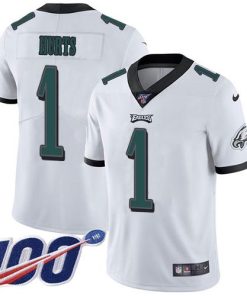 Nike Eagles #1 Jalen Hurts White Men's Stitched NFL 100th Season Vapor Untouchable Limited Jersey
