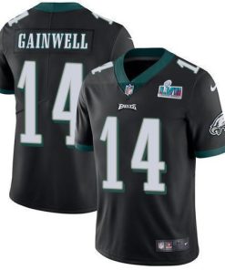 Nike Eagles #14 Kenneth Gainwell Black Alternate Super Bowl LVII Patch Men's Stitched NFL Vapor Untouchable Limited Jersey