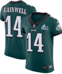 Nike Eagles #14 Kenneth Gainwell Green Team Color Super Bowl LVII Patch Men's Stitched NFL Vapor Untouchable Elite Jersey