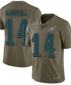 Nike Eagles #14 Kenneth Gainwell Olive Men's Stitched NFL Limited 2017 Salute To Service Jersey