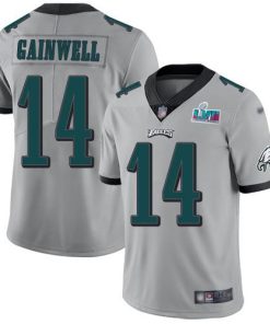 Nike Eagles #14 Kenneth Gainwell Silver Super Bowl LVII Patch Men's Stitched NFL Limited Inverted Legend Jersey