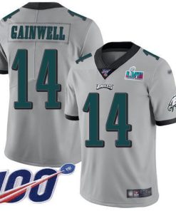 Nike Eagles #14 Kenneth Gainwell Silver Super Bowl LVII Patch Men's Stitched NFL Limited Inverted Legend 100th Season Jersey