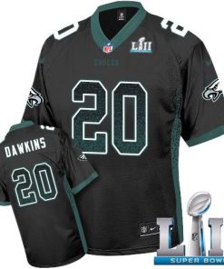 Nike Eagles #20 Brian Dawkins Black Alternate Super Bowl LII Men's Stitched NFL Elite Drift Fashion Jersey