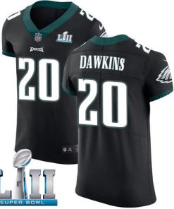 Nike Eagles #20 Brian Dawkins Black Alternate Super Bowl LII Men's Stitched NFL Vapor Untouchable Elite Jersey