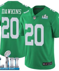 Nike Eagles #20 Brian Dawkins Green Super Bowl LII Men's Stitched NFL Limited Rush Jersey