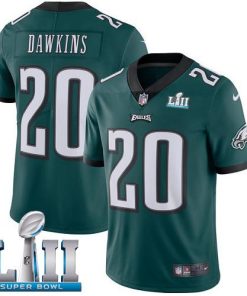 Nike Eagles #20 Brian Dawkins Midnight Green Team Color Super Bowl LII Men's Stitched NFL Vapor Untouchable Limited Jersey