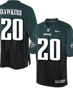 Nike Eagles #20 Brian Dawkins Midnight Green/Black Men's Stitched NFL Elite Fadeaway Fashion Jersey
