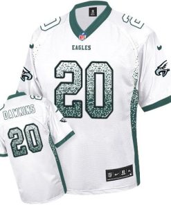 Nike Eagles #20 Brian Dawkins White Men's Stitched NFL Elite Drift Fashion Jersey