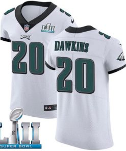 Nike Eagles #20 Brian Dawkins White Super Bowl LII Men's Stitched NFL Vapor Untouchable Elite Jersey