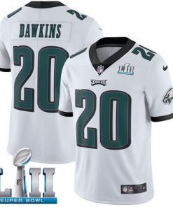 Nike Eagles #20 Brian Dawkins White Super Bowl LII Men's Stitched NFL Vapor Untouchable Limited Jersey
