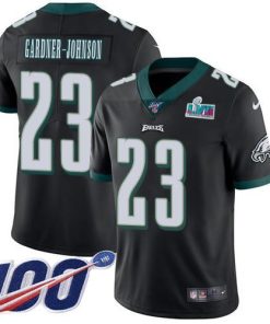 Nike Eagles #23 C.J. Gardner-Johnson Black Alternate Super Bowl LVII Patch Men's Stitched NFL 100th Season Vapor Untouchable Limited Jersey
