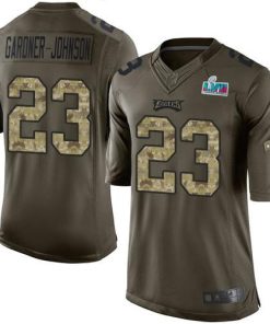 Nike Eagles #23 C.J. Gardner-Johnson Green Super Bowl LVII Patch Men's Stitched NFL Limited 2015 Salute To Service Jersey