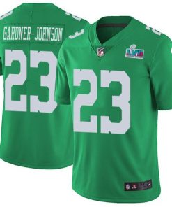 Nike Eagles #23 C.J. Gardner-Johnson Green Super Bowl LVII Patch Men's Stitched NFL Limited Rush Jersey