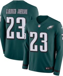 Nike Eagles #23 C.J. Gardner-Johnson Green Team Color Men's Stitched NFL Limited Therma Long Sleeve Jersey