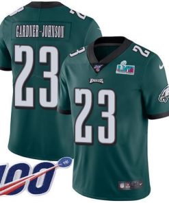 Nike Eagles #23 C.J. Gardner-Johnson Green Team Color Super Bowl LVII Patch Men's Stitched NFL 100th Season Vapor Untouchable Limited Jersey