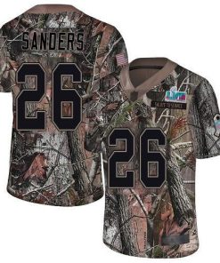 Nike Eagles #26 Miles Sanders Camo Super Bowl LVII Patch Men's Stitched NFL Limited Rush Realtree Jersey