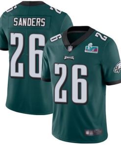 Nike Eagles #26 Miles Sanders Green Team Color Super Bowl LVII Patch Men's Stitched NFL Vapor Untouchable Limited Jersey