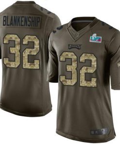 Nike Eagles #32 Reed Blankenship Green Super Bowl LVII Patch Men's Stitched NFL Limited 2015 Salute To Service Jersey