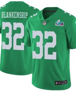 Nike Eagles #32 Reed Blankenship Green Super Bowl LVII Patch Men's Stitched NFL Limited Rush Jersey