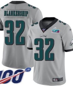 Nike Eagles #32 Reed Blankenship Silver Super Bowl LVII Patch Men's Stitched NFL Limited Inverted Legend 100th Season Jersey