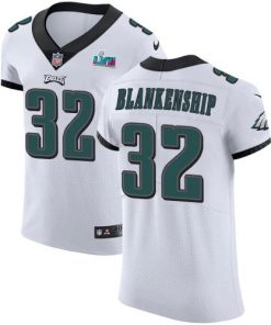 Nike Eagles #32 Reed Blankenship White Super Bowl LVII Patch Men's Stitched NFL New Elite Jersey