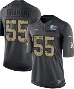 Nike Eagles #55 Brandon Graham Black Super Bowl LVII Patch Men's Stitched NFL Limited 2016 Salute To Service Jersey