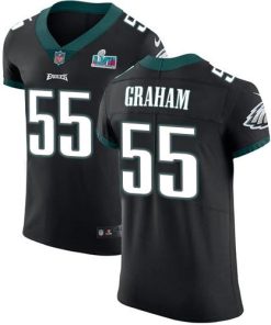 Nike Eagles #55 Brandon Graham Black Super Bowl LVII Patch Alternate Men's Stitched NFL Vapor Untouchable Elite Jersey