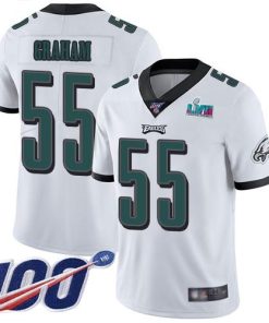 Nike Eagles #55 Brandon Graham White Super Bowl LVII Patch Men's Stitched NFL 100th Season Vapor Limited Jersey