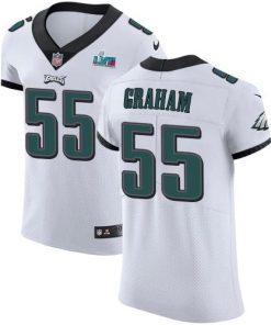 Nike Eagles #55 Brandon Graham White Super Bowl LVII Patch Men's Stitched NFL New Elite Jersey