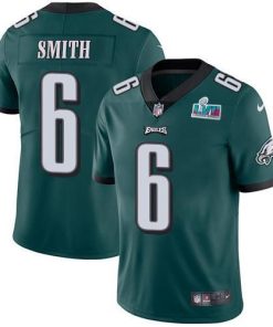 Nike Eagles #6 DeVonta Smith Green Team Color Super Bowl LVII Patch Men's Stitched NFL Vapor Untouchable Limited Jersey