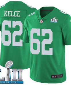 Nike Eagles #62 Jason Kelce Green Super Bowl LII Men's Stitched NFL Limited Rush Jersey