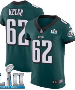 Nike Eagles #62 Jason Kelce Midnight Green Team Color Super Bowl LII Men's Stitched NFL Vapor Untouchable Elite Jersey
