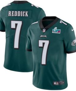 Nike Eagles #7 Haason Reddick Green Team Color Super Bowl LVII Patch Men's Stitched NFL Vapor Untouchable Limited Jersey