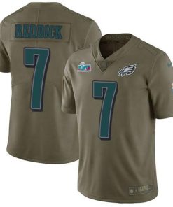 Nike Eagles #7 Haason Reddick Olive Super Bowl LVII Patch Men's Stitched NFL Limited 2017 Salute To Service Jersey