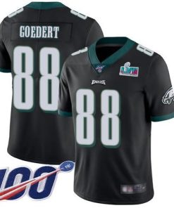 Nike Eagles #88 Dallas Goedert Black Super Bowl LVII Patch Alternate Men's Stitched NFL 100th Season Vapor Limited Jersey