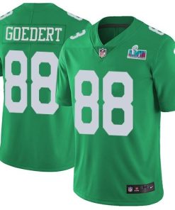 Nike Eagles #88 Dallas Goedert Green Super Bowl LVII Patch Men's Stitched NFL Limited Rush Jersey