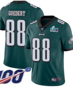 Nike Eagles #88 Dallas Goedert Green Team Color Super Bowl LVII Patch Men's Stitched NFL 100th Season Vapor Limited Jersey