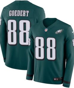 Nike Eagles #88 Dallas Goedert Midnight Green Team Color Men's Stitched NFL Limited Therma Long Sleeve Jersey