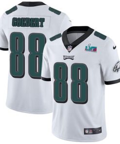 Nike Eagles #88 Dallas Goedert White Super Bowl LVII Patch Men's Stitched NFL Vapor Untouchable Limited Jersey