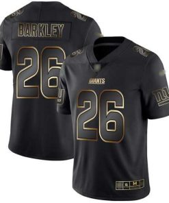 Nike Giants #26 Saquon Barkley Black/Gold Men's Stitched NFL Vapor Untouchable Limited Jersey