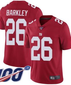 Nike Giants #26 Saquon Barkley Red Alternate Men's Stitched NFL 100th Season Vapor Limited Jersey